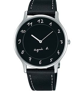 萬年鐘錶 - agnes b.   手繪  阿拉伯數字時標  BJ5005X1 /  VJ20-K240Z 表徑39MM