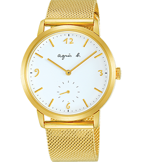 萬年鐘錶 - agnes b.   手繪  阿拉伯數字時標  BN4008X1 /  VD78-KLB0I 表徑37MM