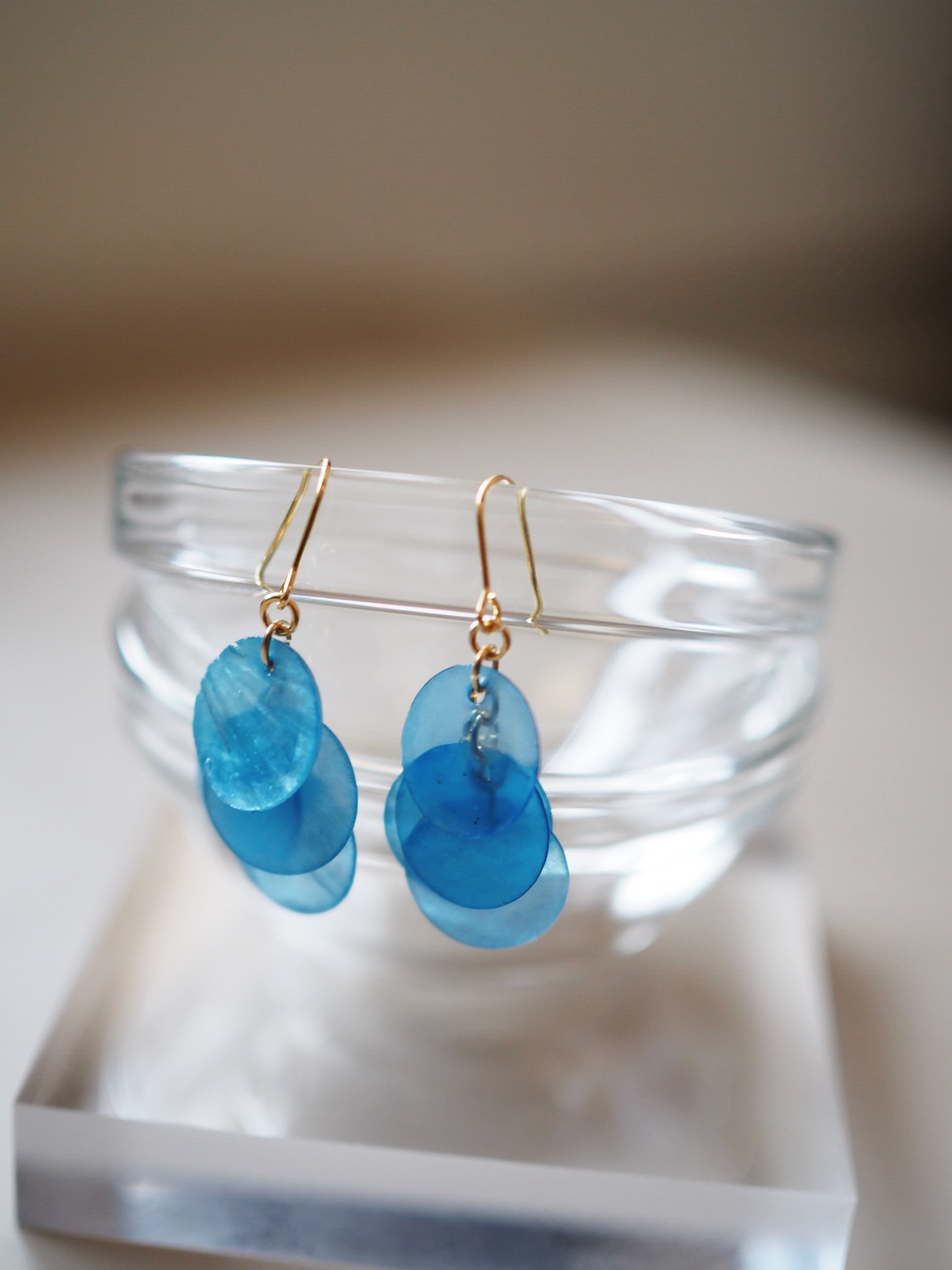 微光透明｜天然貝殼耳環