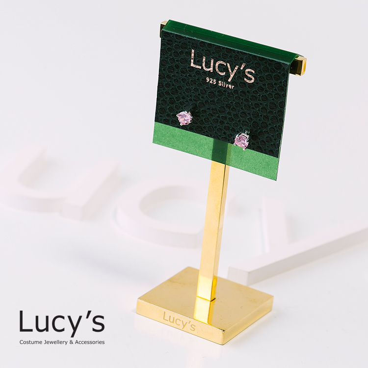 925純銀 氣質簡約粉鑽耳環-0.4cm (65563)