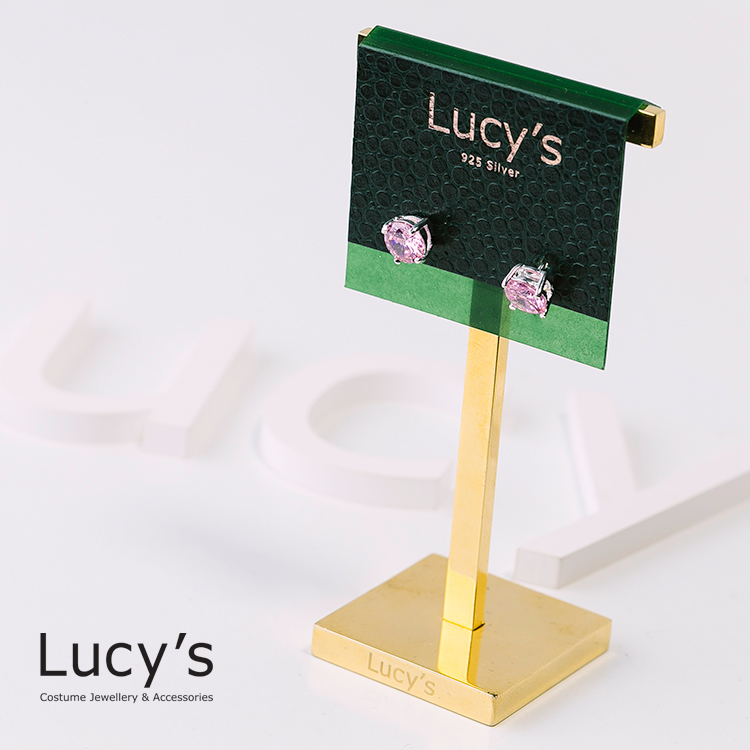 925純銀 氣質簡約粉鑽耳環-0.5cm (65564)