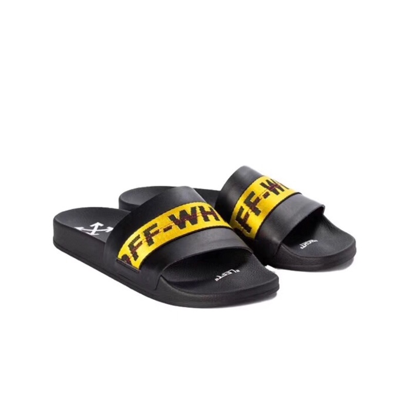 Off-White 黃色腰帶拖鞋