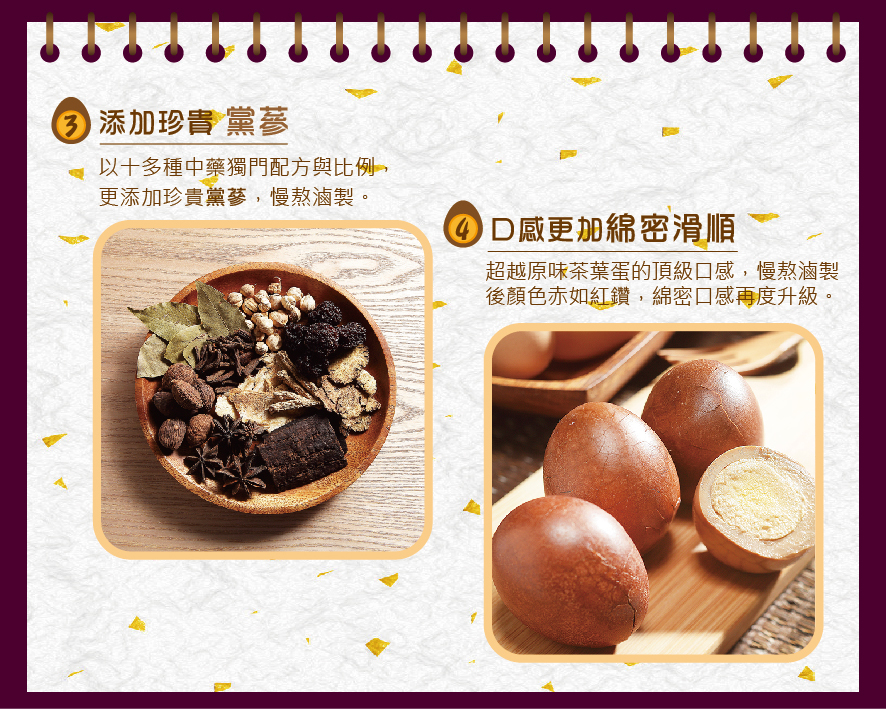 所長茶葉蛋-頂級紅鑽茶葉蛋-使用十多種中藥獨門配方與比例慢熬滷製，頂級口感、綿密度再升級
