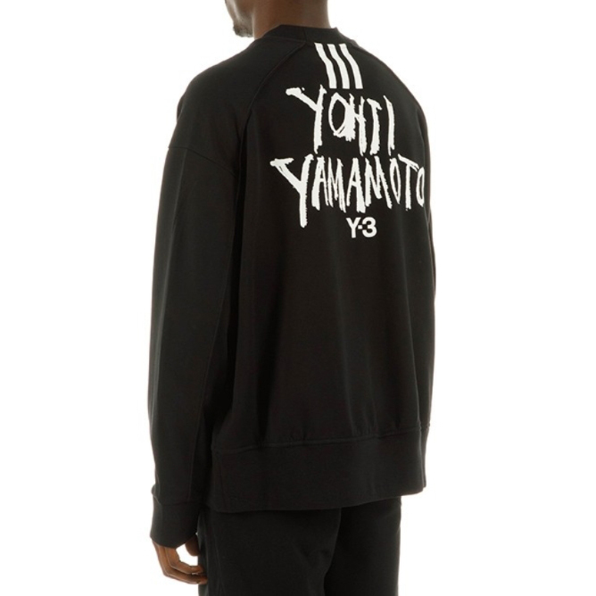 【 Y-3 SIGNATURE GRAPHIC CREW SWEAT 手寫簽名大學TEE 黑色 】