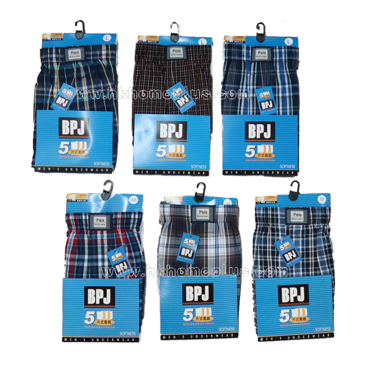 3條裝 BPJ: 男裝Polo格仔短褲 (M-XXL碼)