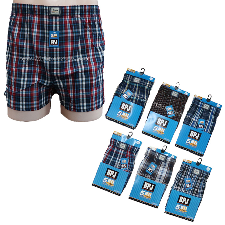 3條裝 BPJ: 男裝Polo格仔短褲 (M-XXL碼)