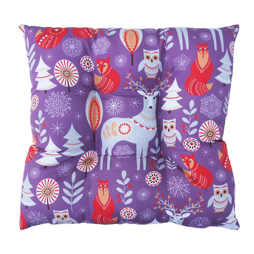 北歐風文創設計風格坐墊(43x43cm)-紫色鹿