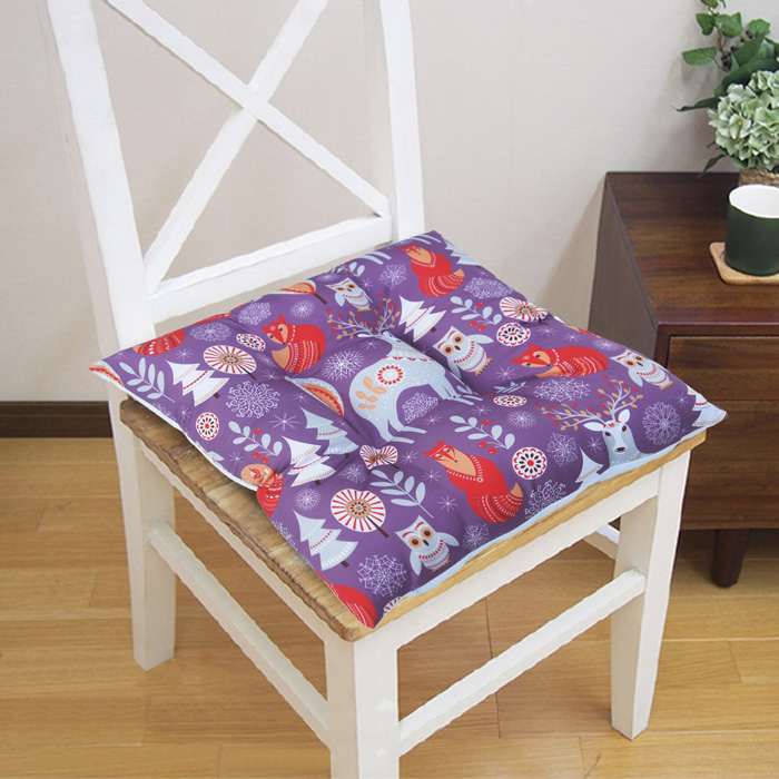 北歐風文創設計風格坐墊(43x43cm)-紫色鹿