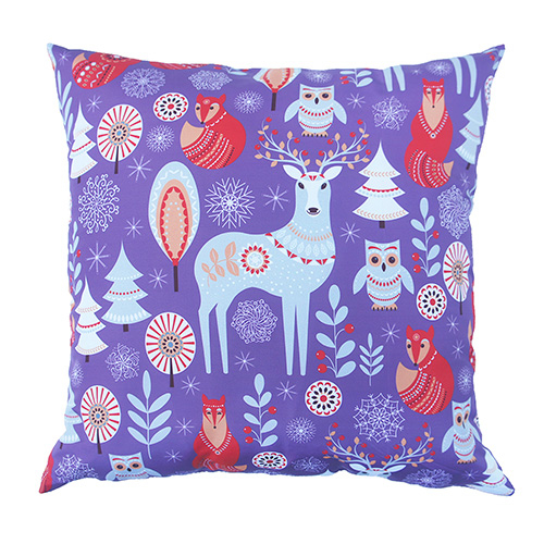 北歐風文創設計風格抱枕(43x43cm)-紫色鹿