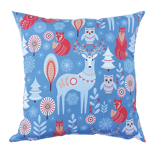 北歐風文創設計風格抱枕(43x43cm)-灰色鹿