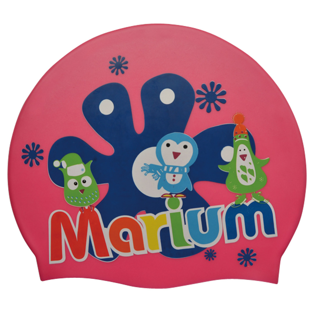MAR-2608 大人企鵝團體矽膠泳帽-共五色