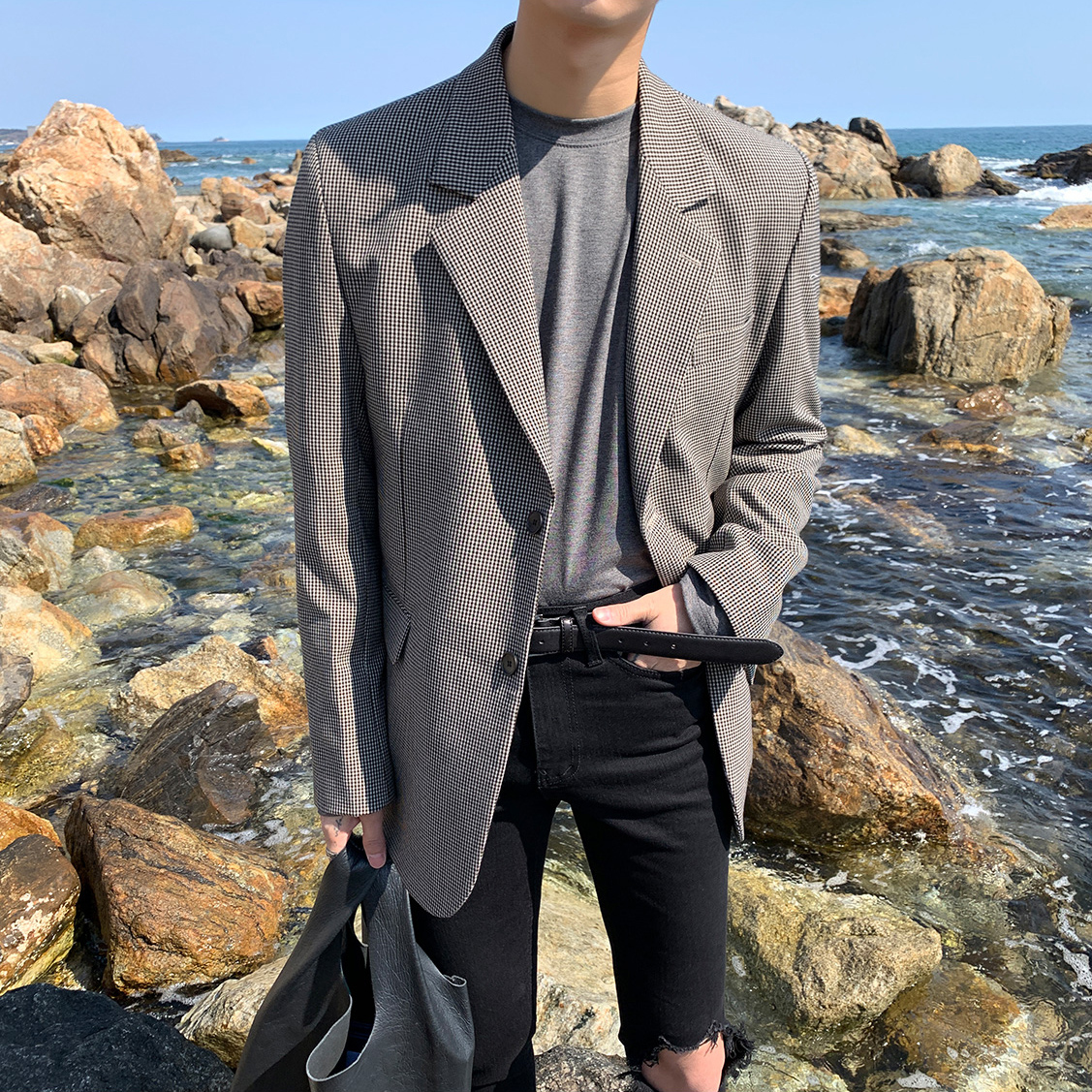 小方格紋超挺西裝外套 / XL / 不提供退換貨