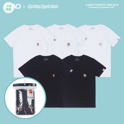 現貨| 韓國限定 SPAO x 蠟筆小新 2件裝TEE