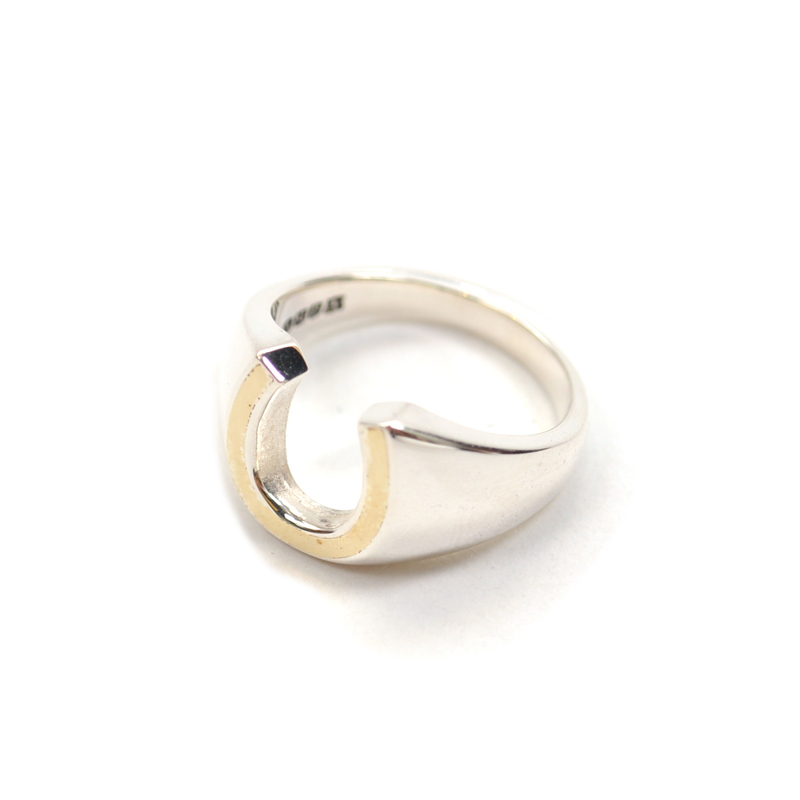 AMP JAPAN Brass Horseshoe Signet Ring,HYJK-244SV-BRS