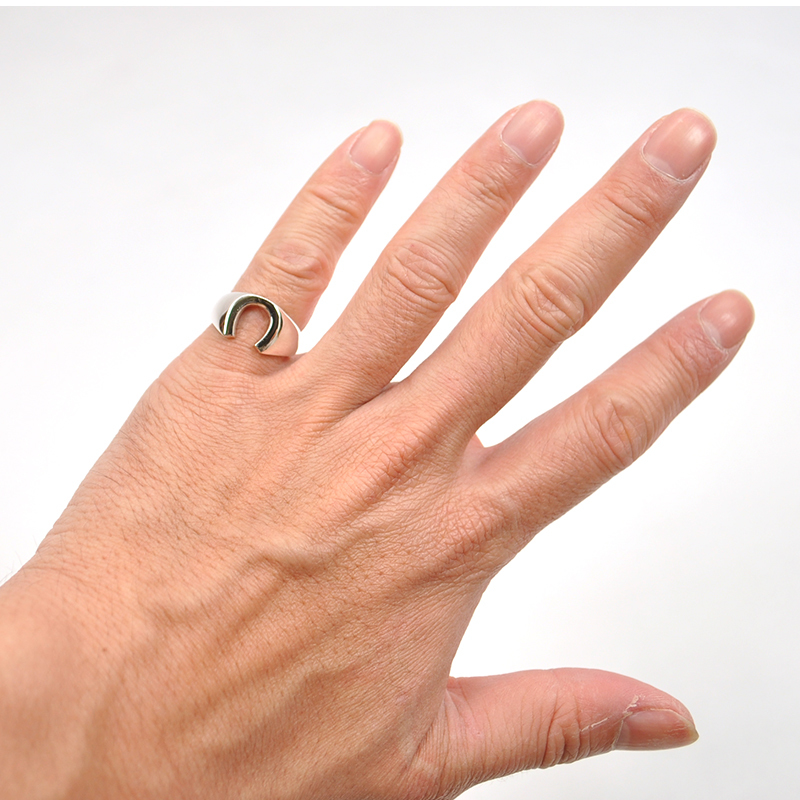 AMP JAPAN Brass Horseshoe Signet Ring,HYJK-244SV-BRS