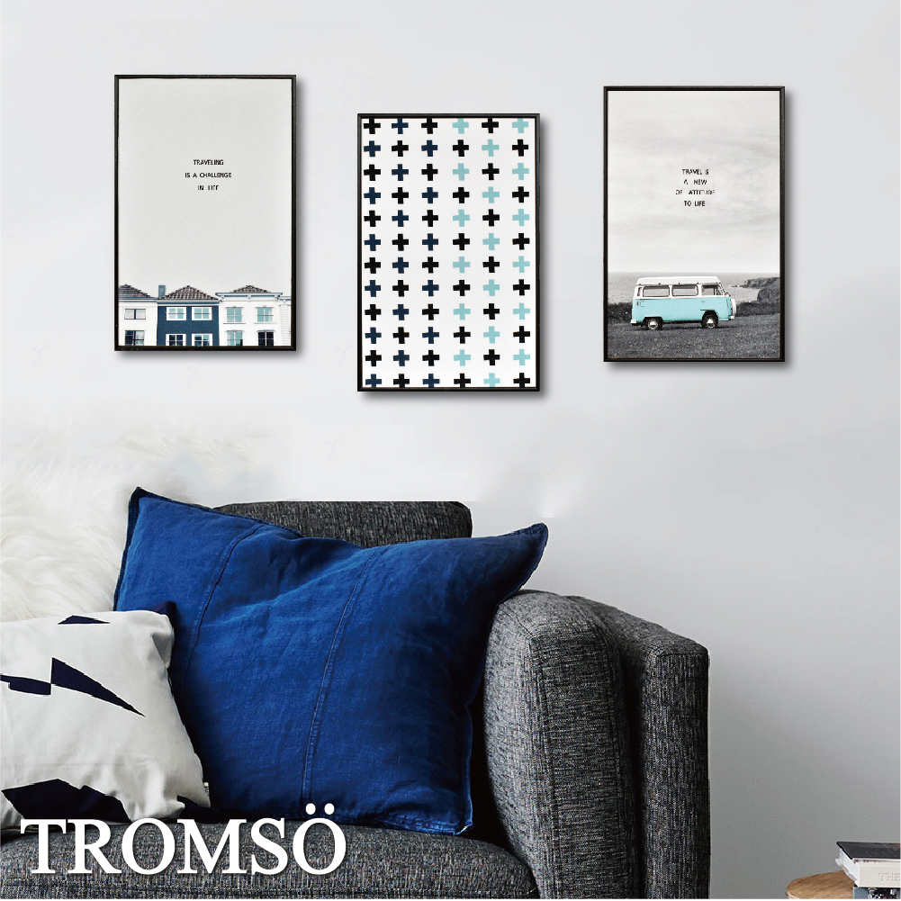 49折 - 北歐生活版畫有框畫19x29-北歐悠活WA91 三幅一組