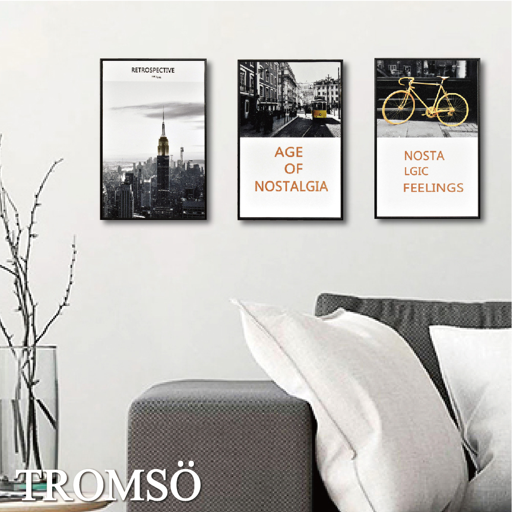 北歐生活版畫有框畫19x29-金采都會WA98 三幅一組