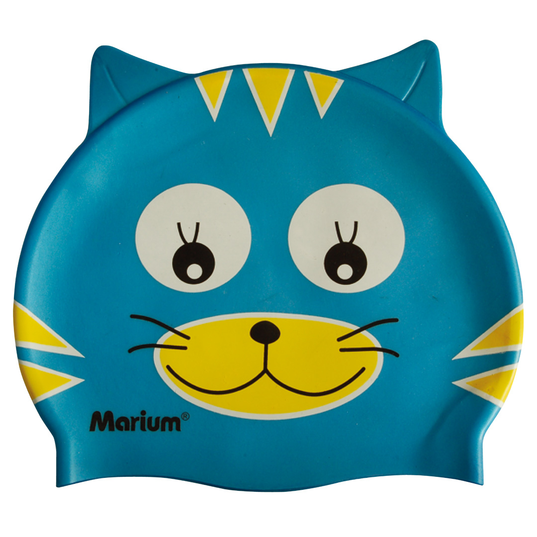 Marium 兒童矽膠泳帽(微笑貓咪) - 2色 MAR-7608B