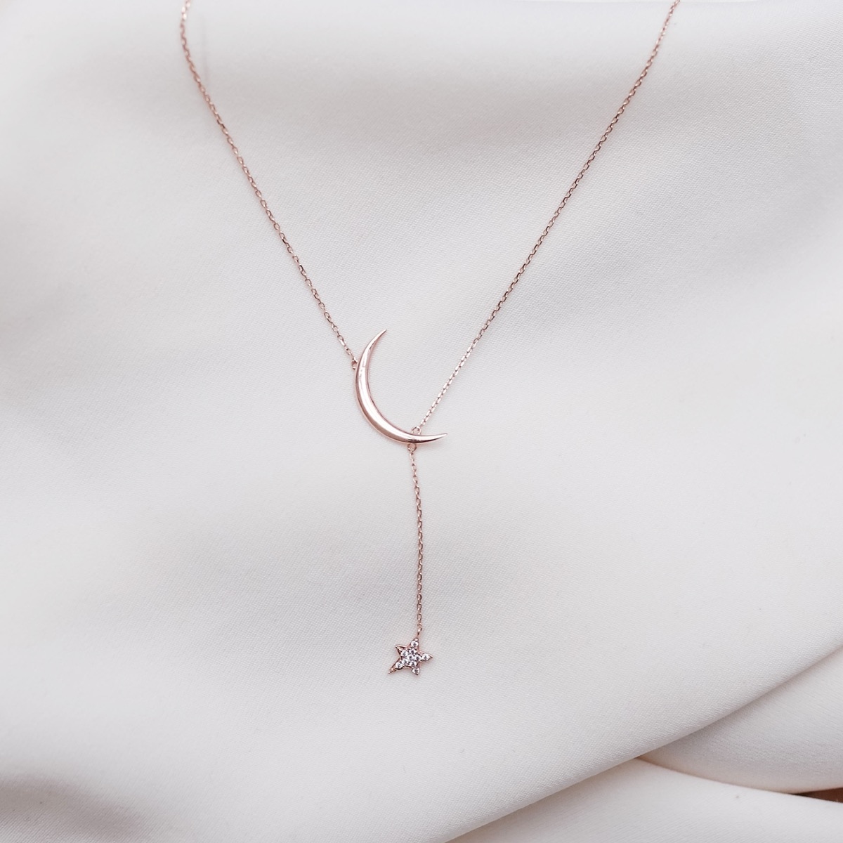 14k星星月亮鎖骨鍊