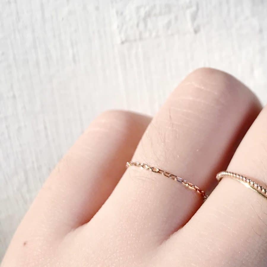 14k玫瑰金 基本款鍊戒