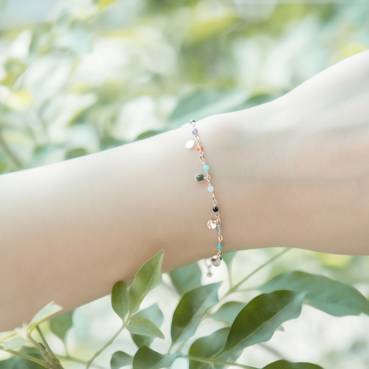 boho candies手工寶石手鍊-玫瑰金