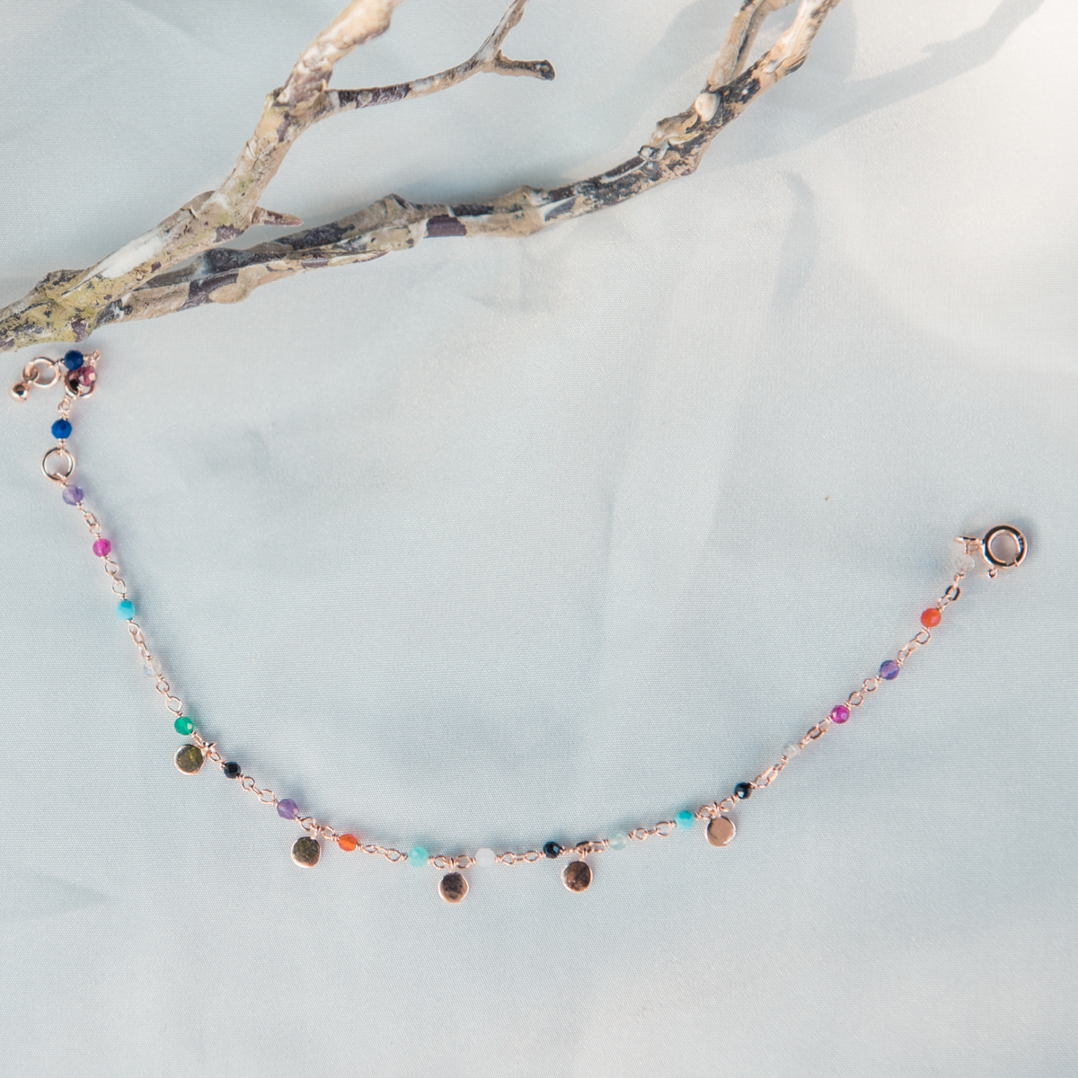 boho candies手工寶石手鍊-玫瑰金