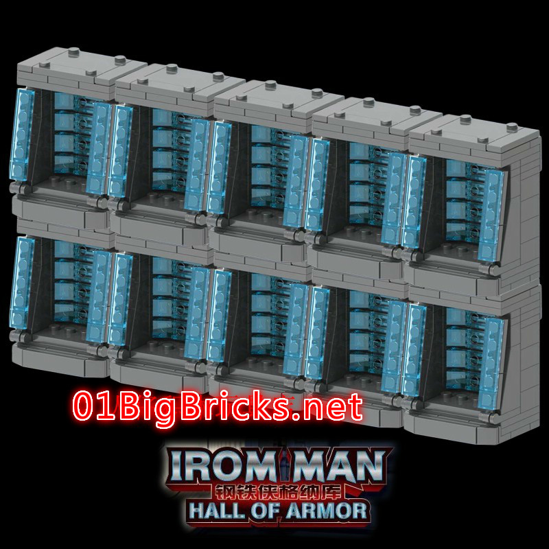 10Pcs/Lot Hall of Armor Pod for Iron Man (4.5cm) Custom Mavrel DC Super Heroes Minifigs Fit Lego X1252x10