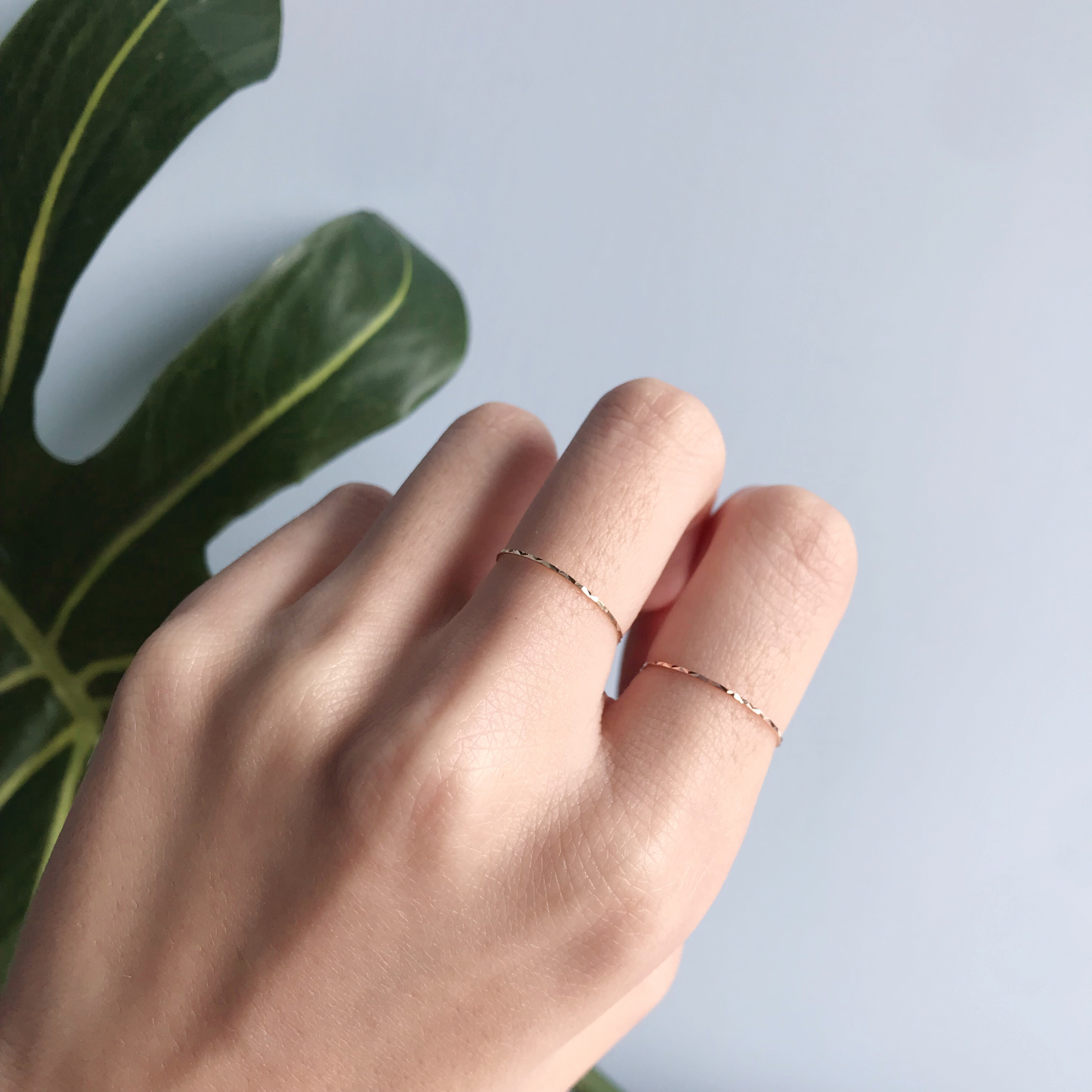 14k細菱切割線戒