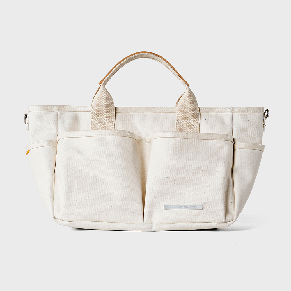 公園系列-雙層兩用包(手提/肩背，大，38x26cm)-淨白-RCR720OW