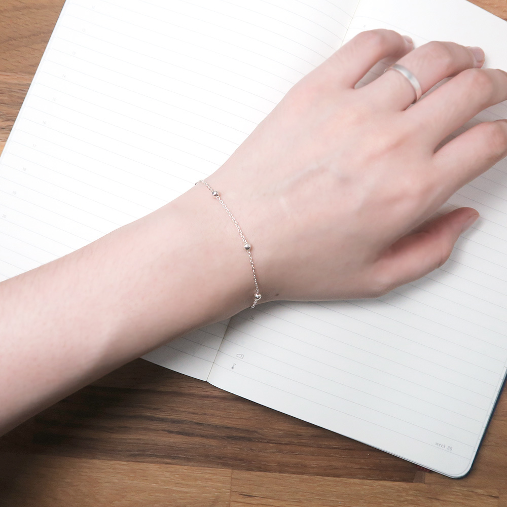 細緻滿天星銀珠手鍊 925純銀手鍊 珠珠手鍊