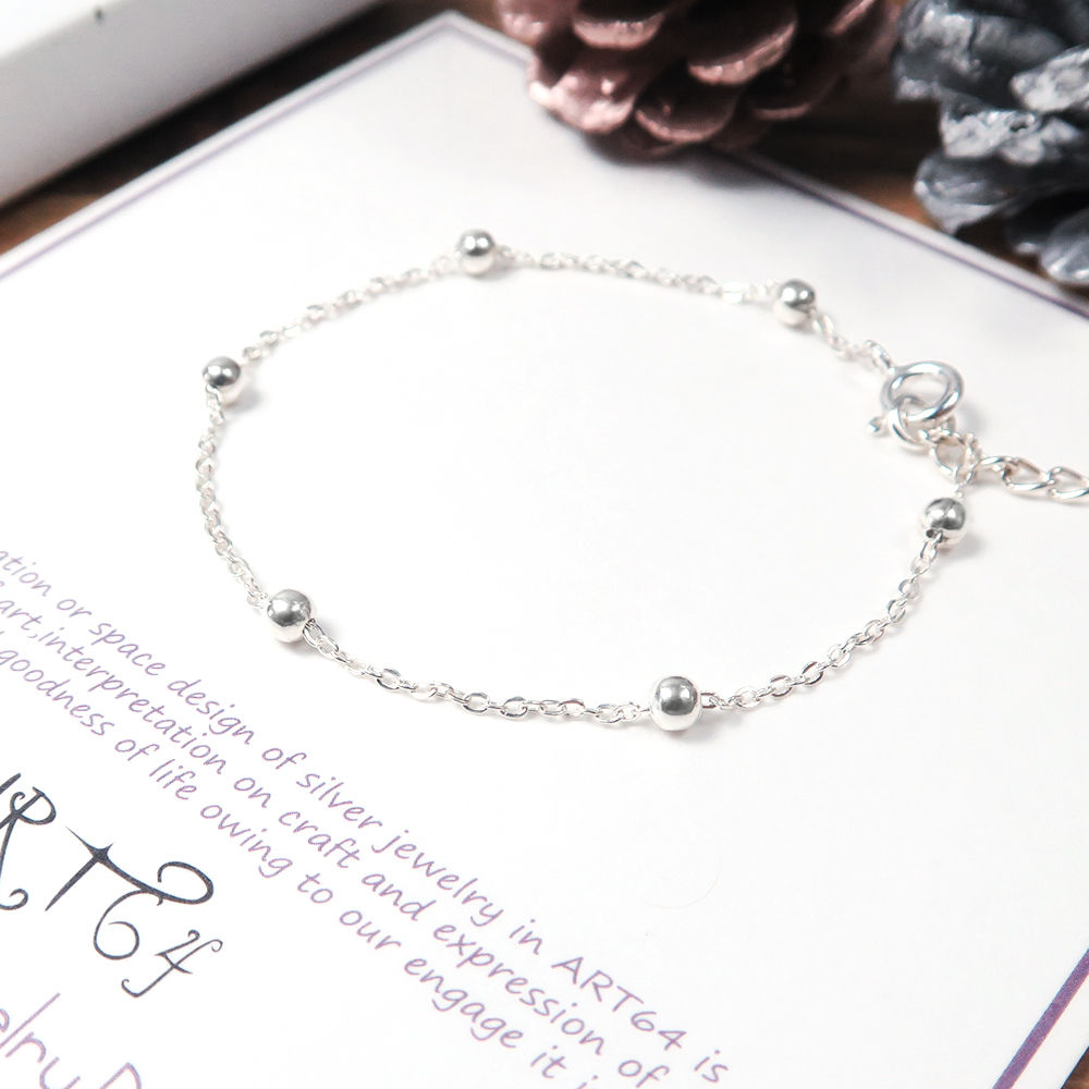 細緻滿天星銀珠手鍊 925純銀手鍊 珠珠手鍊