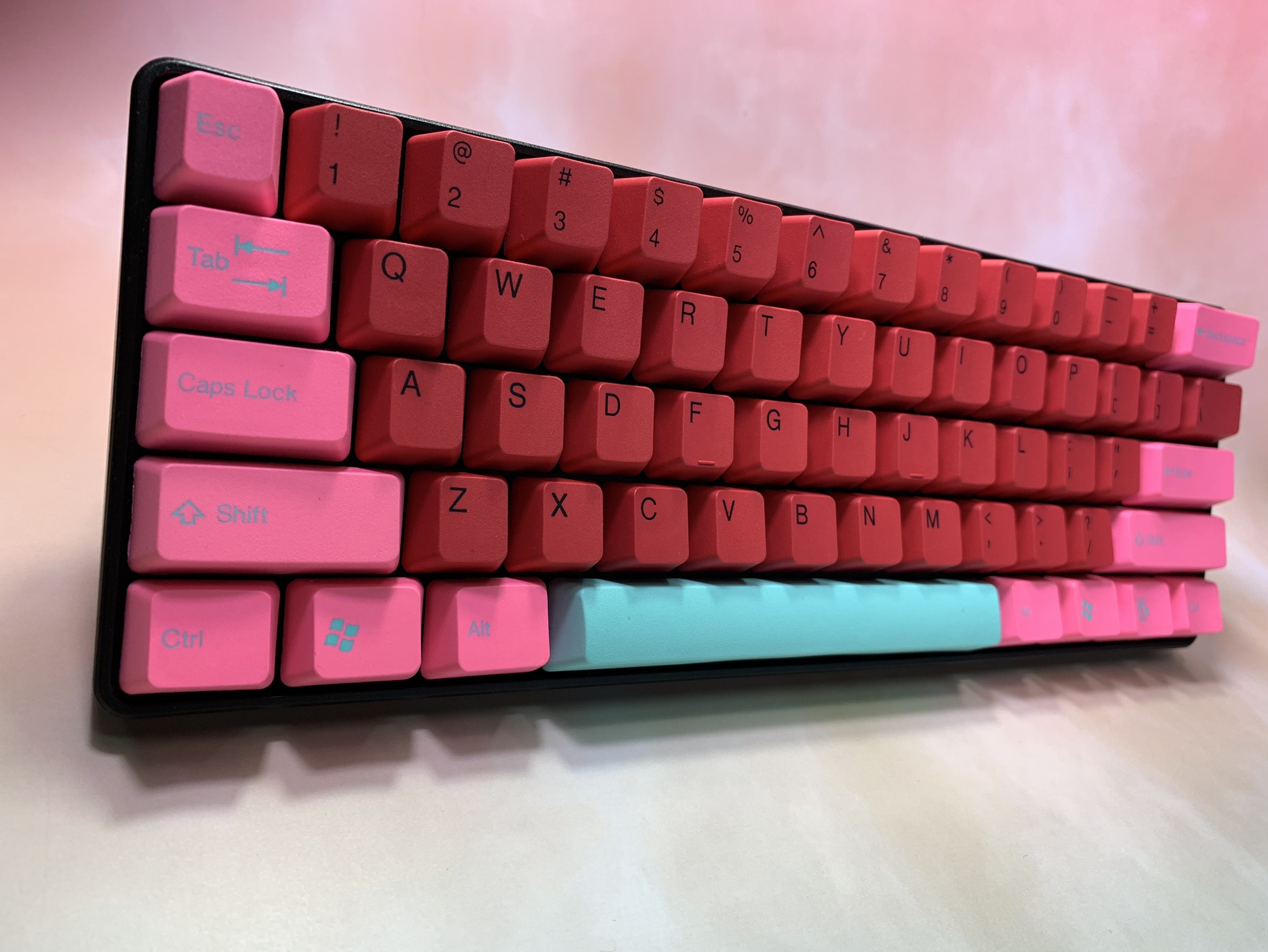 pink and red keycaps