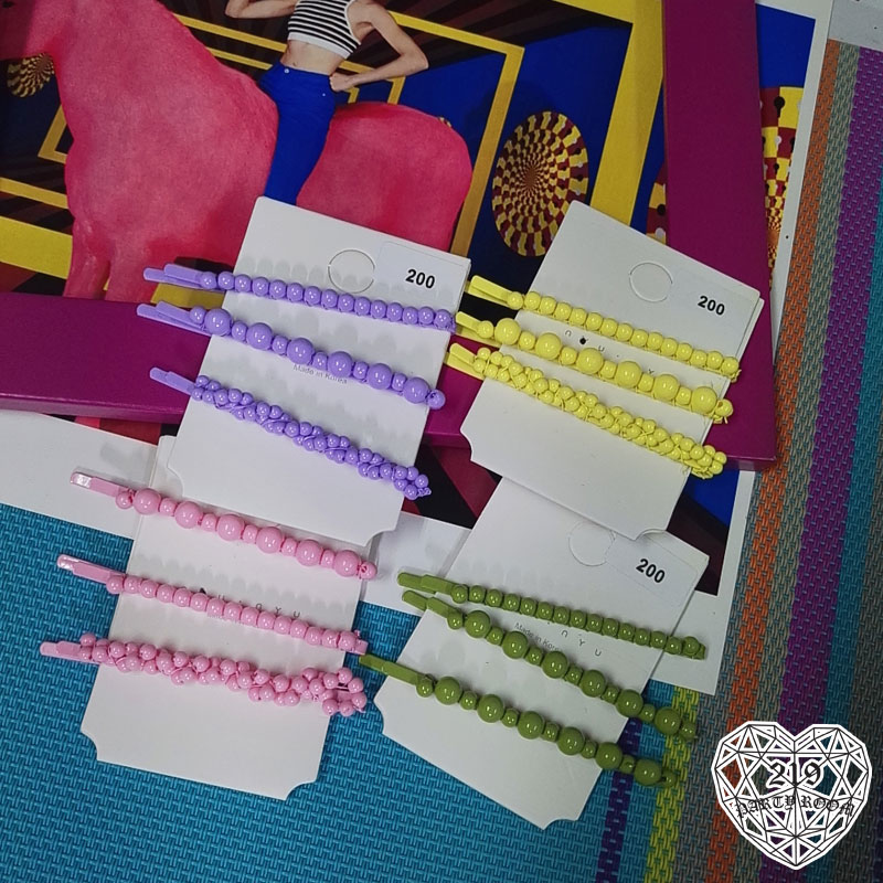 馬卡龍串珠髮夾組