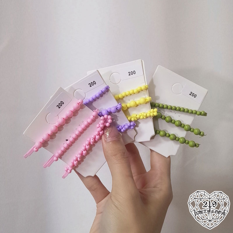 馬卡龍串珠髮夾組