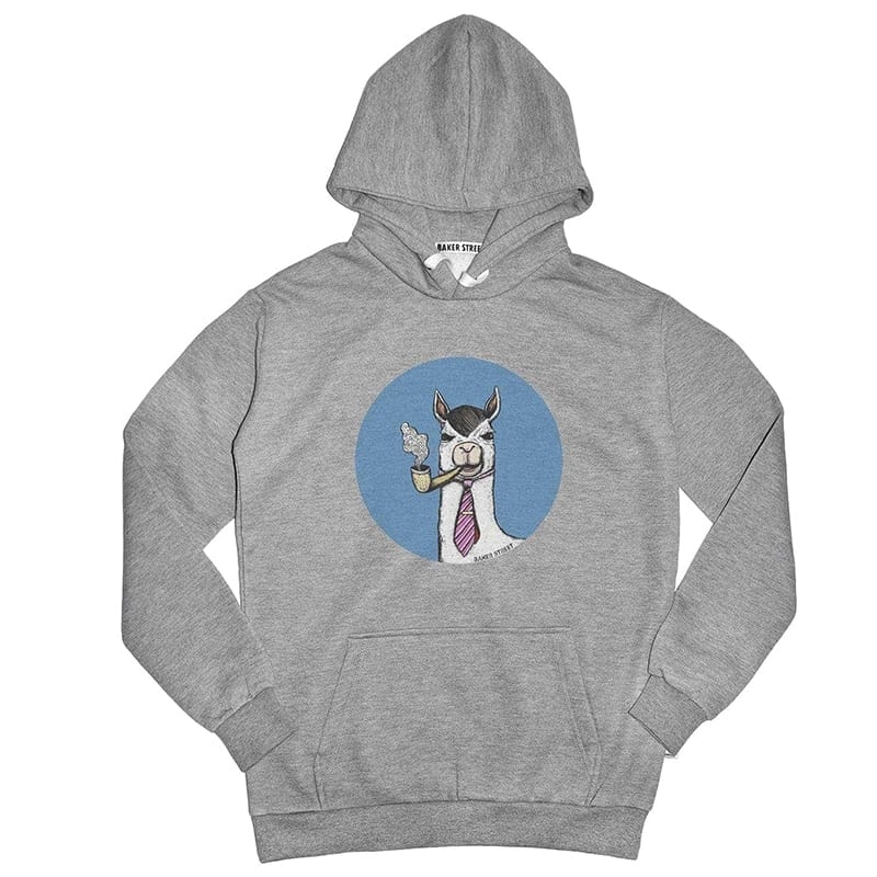 Smokin' Alpaca 藍圈煙斗 高磅數長袖帽T