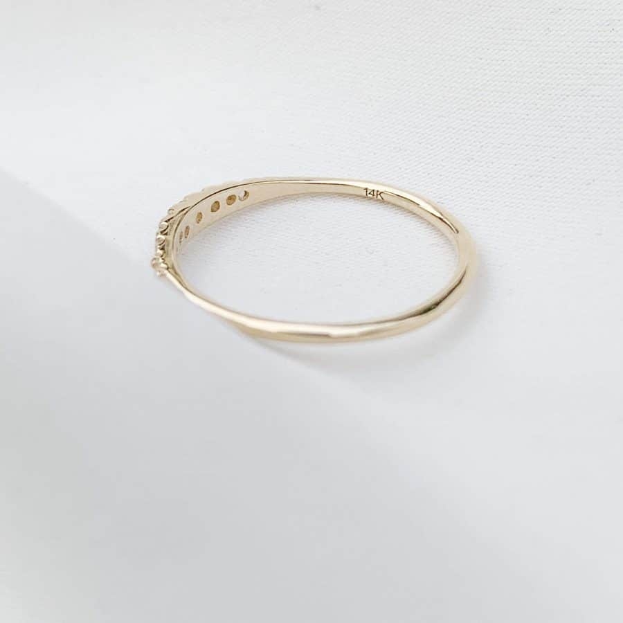 14K純金 漸層真鑽戒指