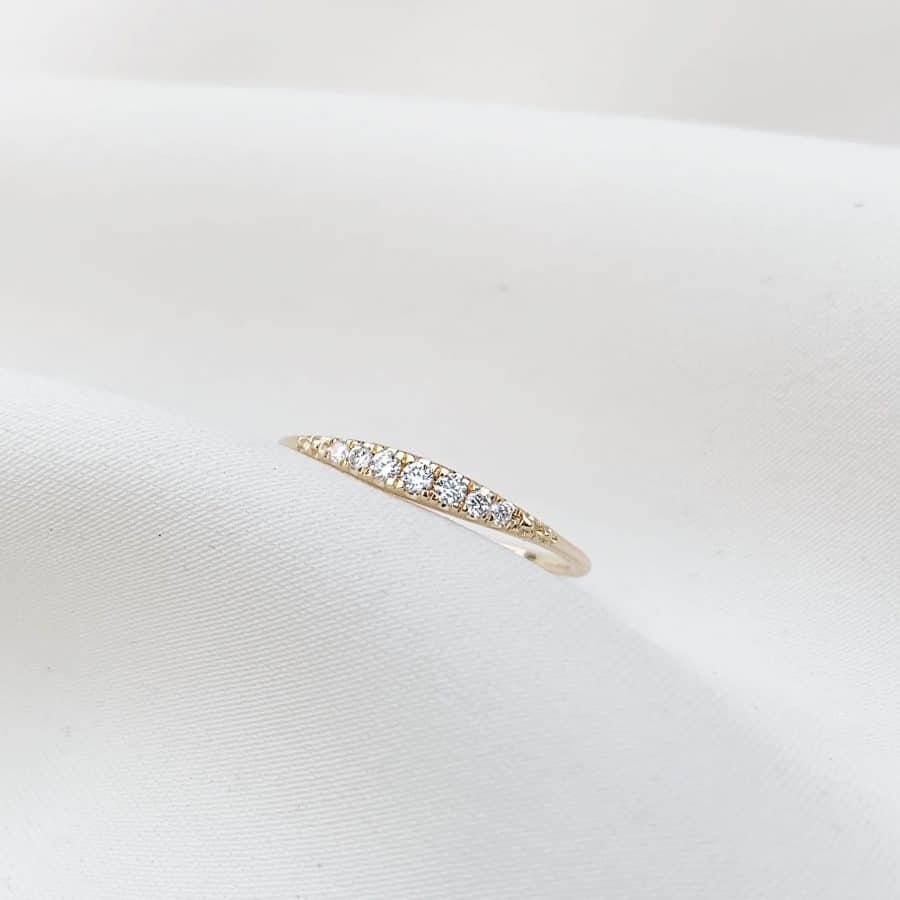 14K純金 漸層真鑽戒指