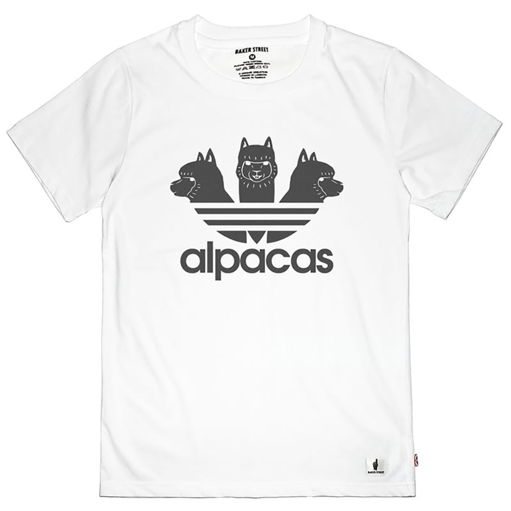 Alpacas Black Threehead 愛迪駝(黑白)  短T