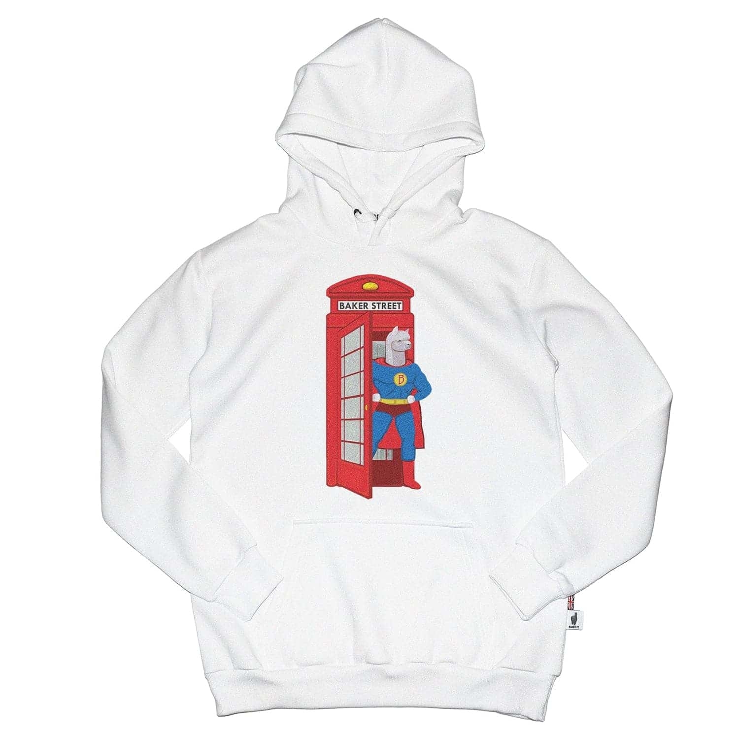 Super Alpaca 超人電話亭 高磅數長袖帽T