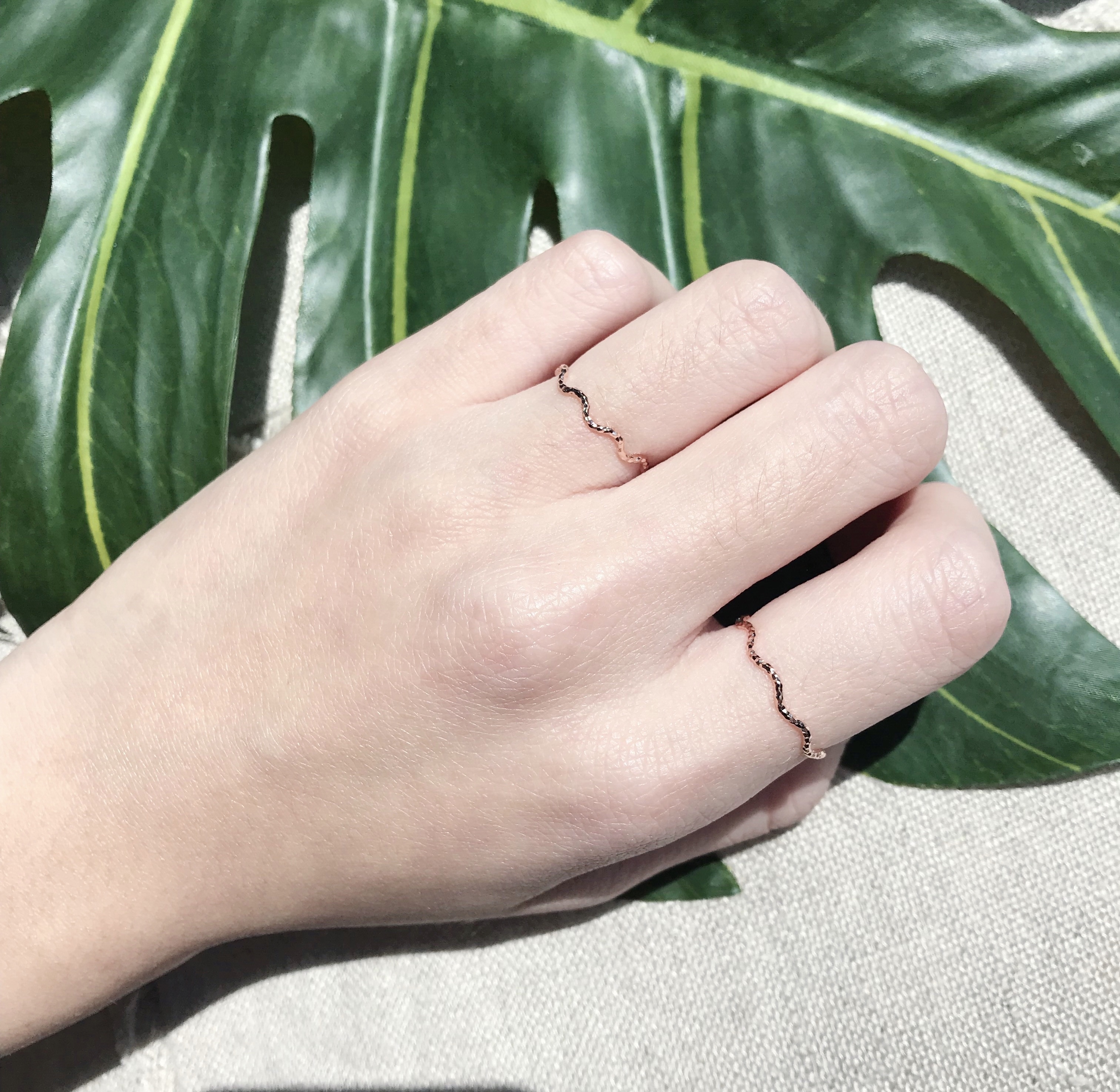 波波滿天星線戒-玫瑰金