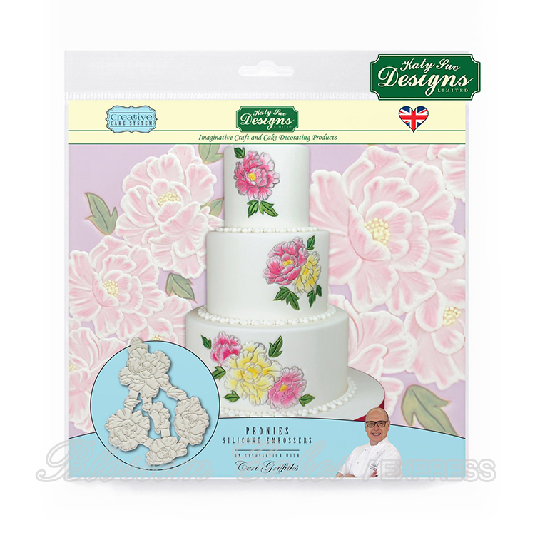 Katy Sue Peonies Silicone Embossers