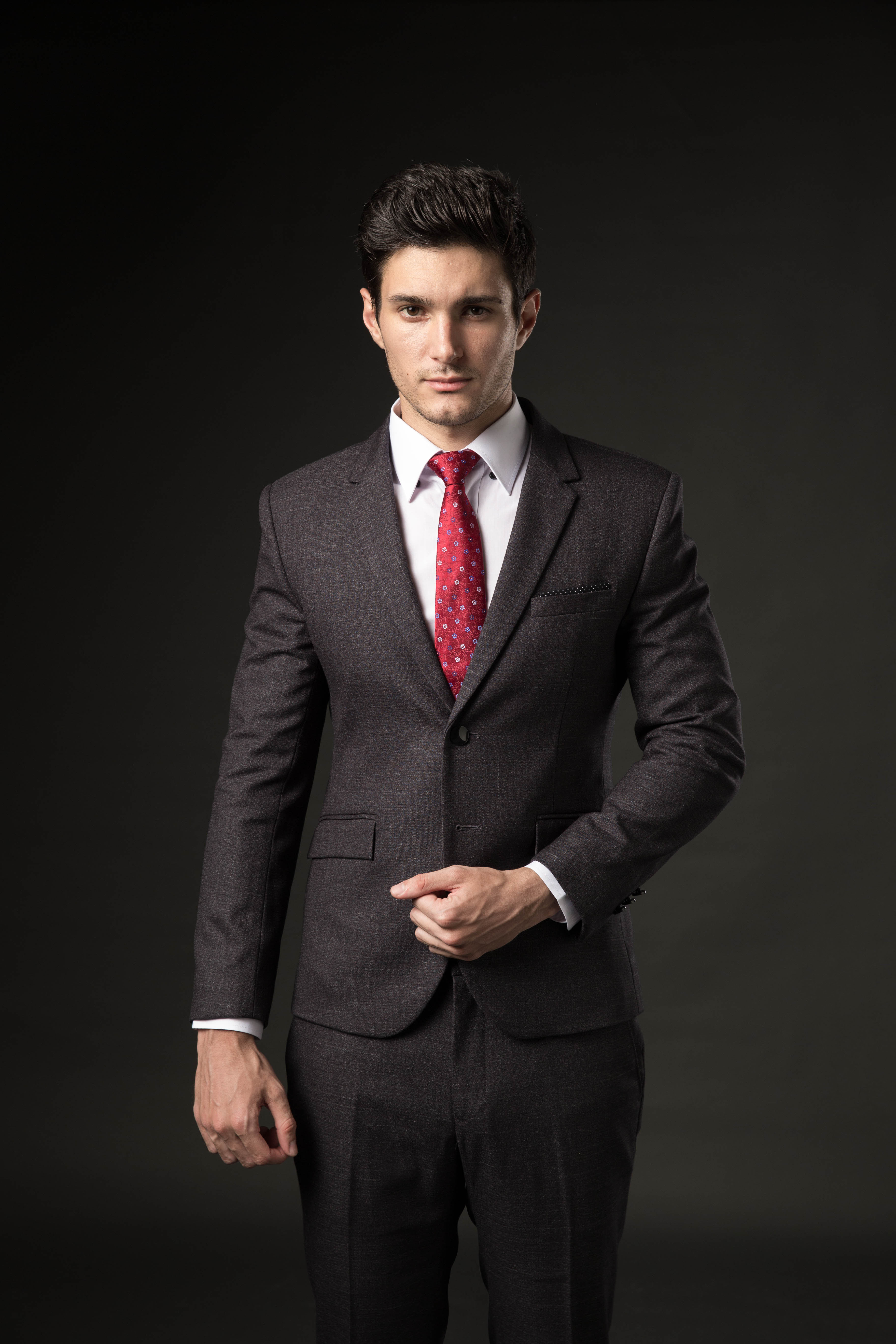 韓版西裝一套 灰色雪花紋