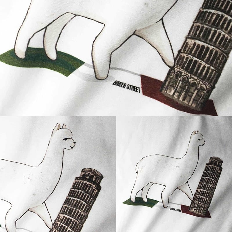 Alpaca in Italy 比薩斜駝 女版短T