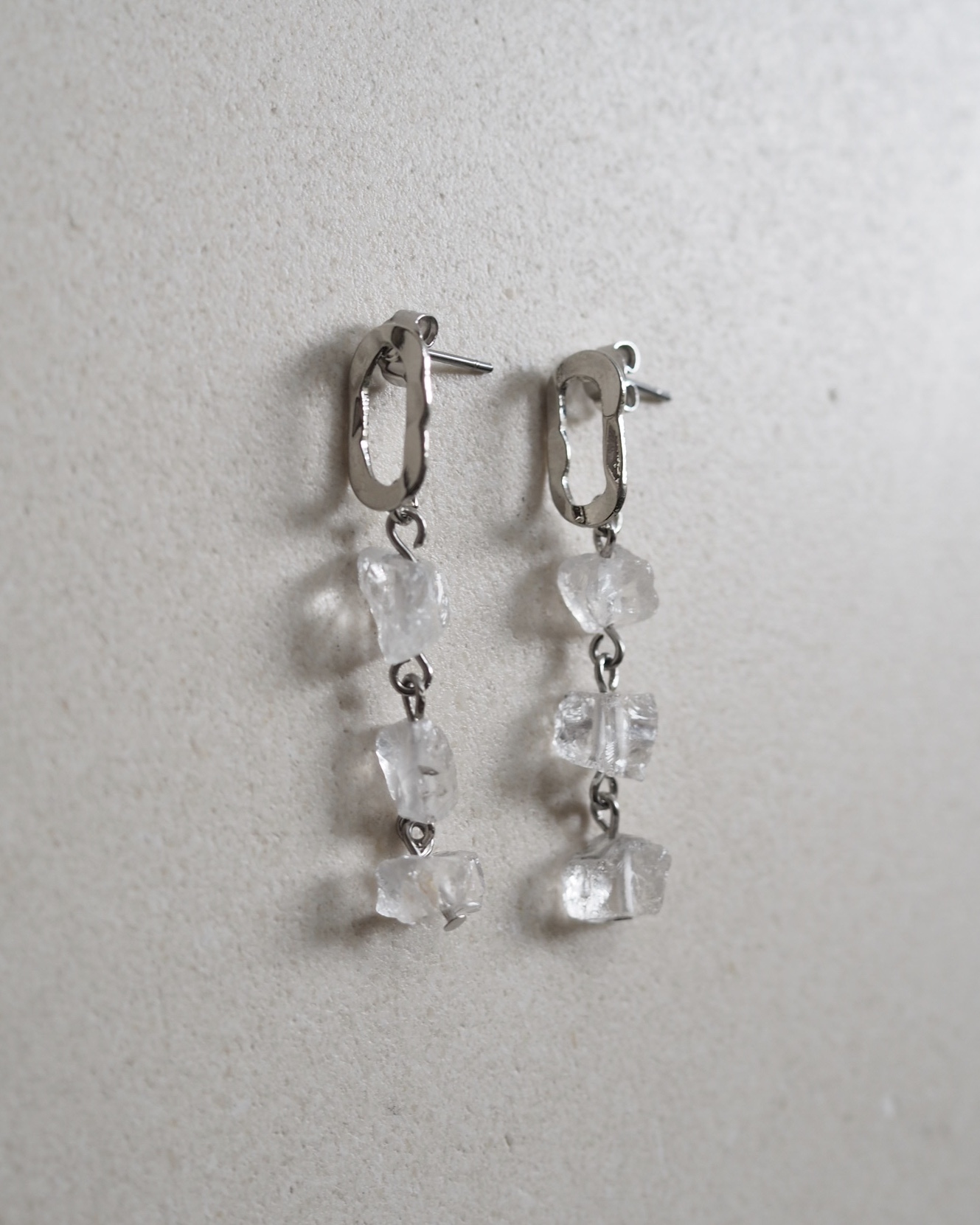 小冰糖｜白水晶耳環