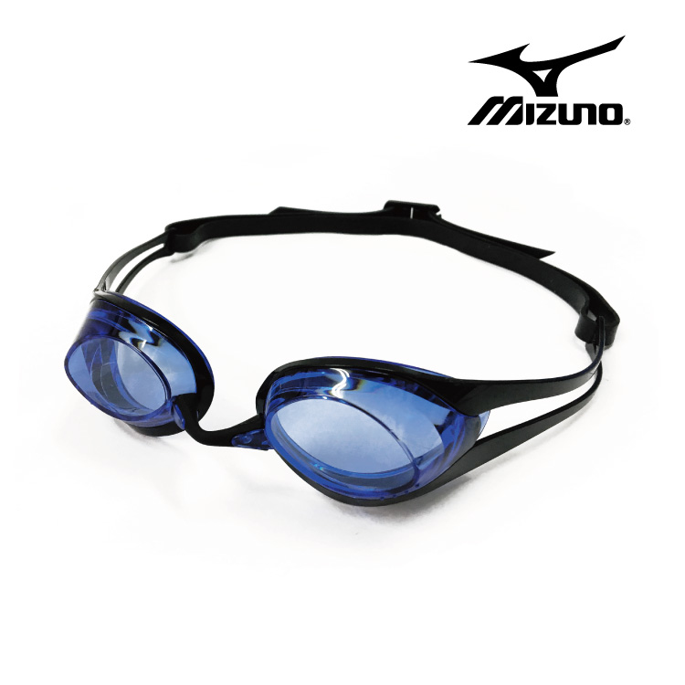 MIZUNO N3JE600009 競技無框泳鏡-黑框藍面