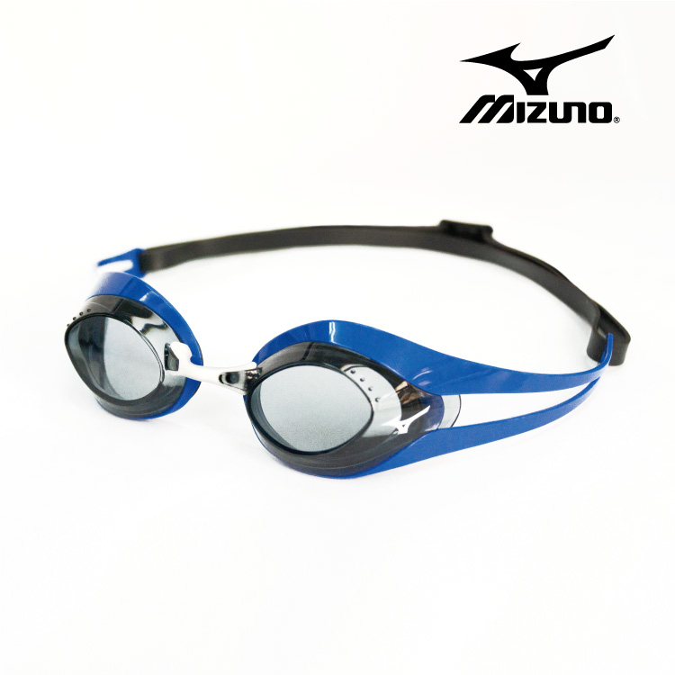 MIZUNO N3JE600022 競技無框泳鏡-藍框黑面