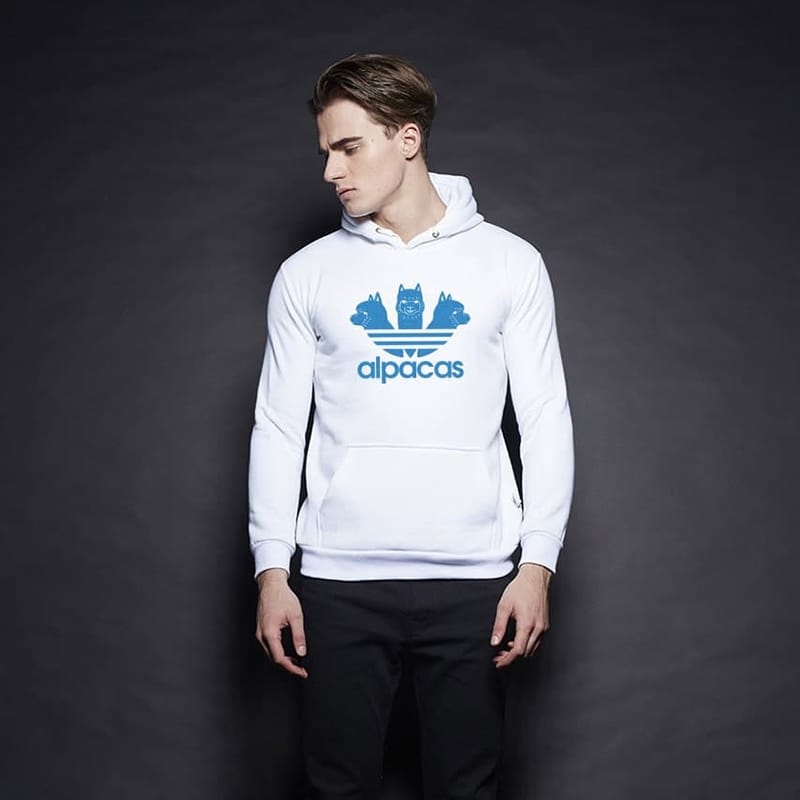 Alpacas Blue  threehead 愛迪駝(藍)  高磅數長袖帽T