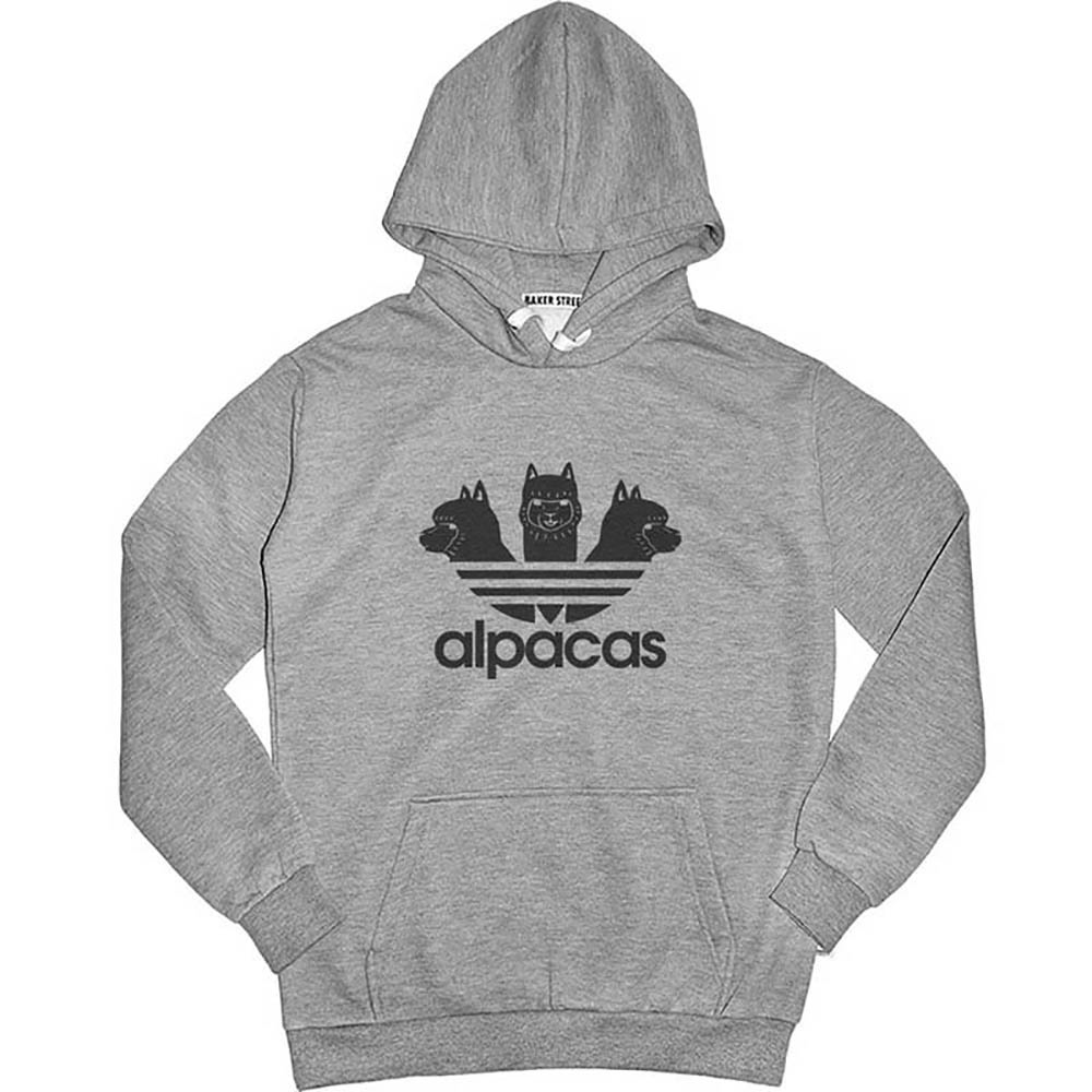 Alpacas  Black   Threehead 愛迪駝(黑白)  高磅數長袖帽T