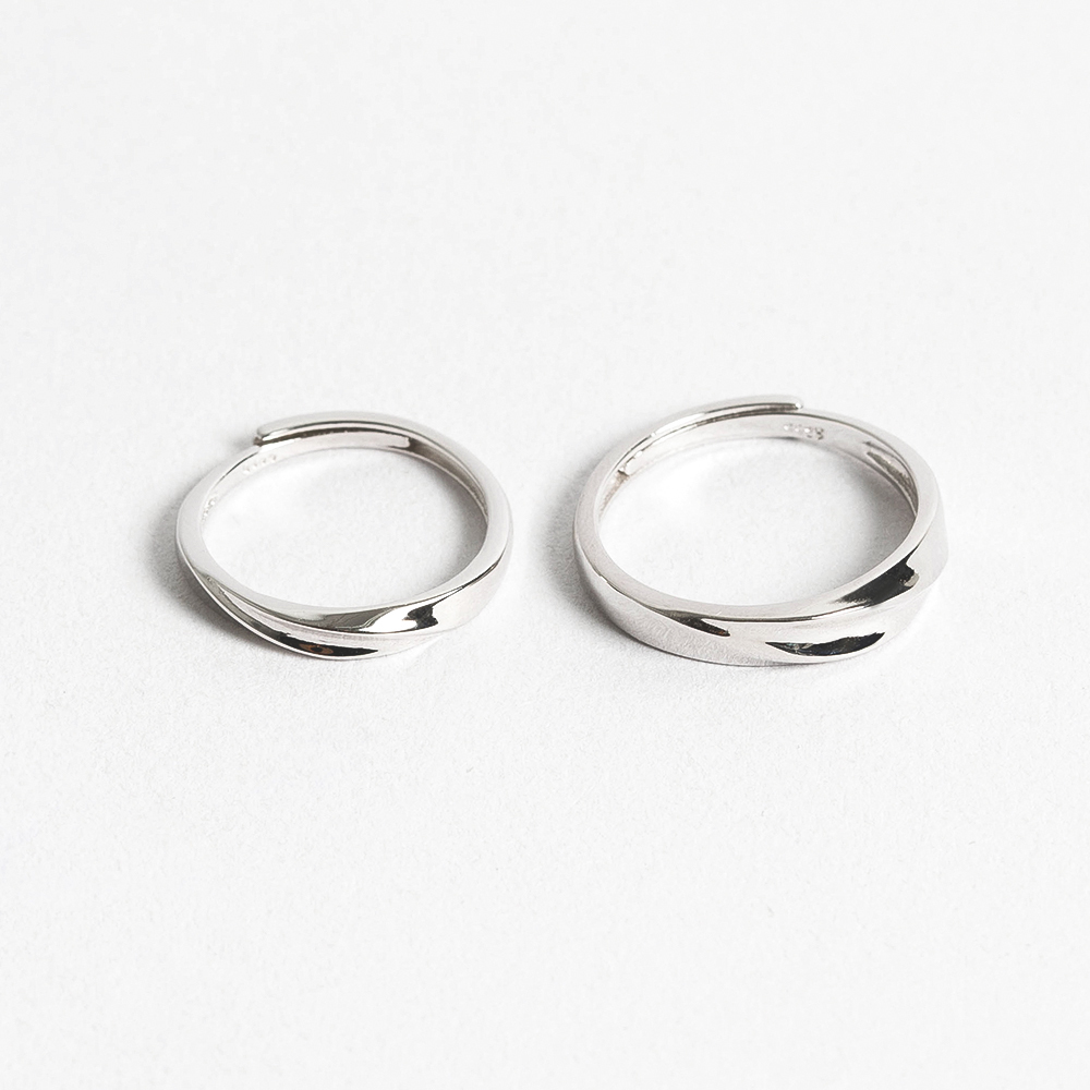 純銀 情侶 對戒 戒圍 可調式 戒指