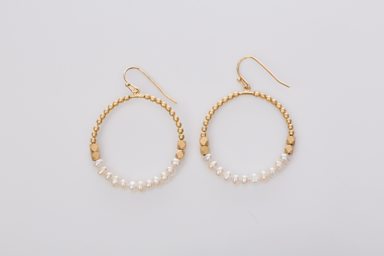 美好晨曦 天然珍珠耳環（小）